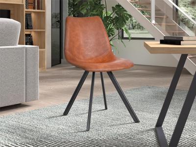 Moderne stoel YUKA cognac Moderne stoel YUKA cognac