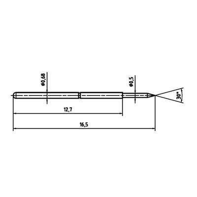 PTR Hartmann 1007-B-0.7N-AU-0.49C Precisietestpen met veercontact