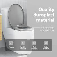 VidaXL Toiletzitting grijs 47 x 37 x 4 cm duroplast - thumbnail