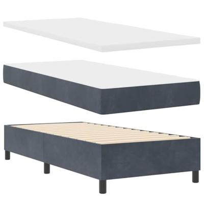 Boxspringbed met matras fluweel donkergrijs 100x200 cm