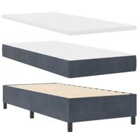 Boxspring bed met matras Donkergrijs 80 x 200 cm Fluweel - thumbnail