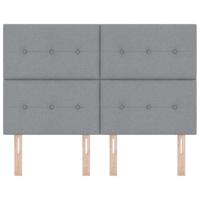 LED Hoofdbord met LED-striplichten Lichtgrijs 160 cm Polyester - thumbnail