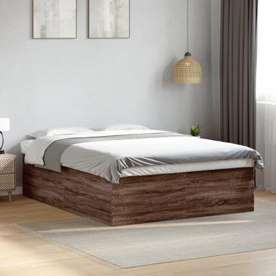 Bedframe bewerkt hout bruin eikenkleur 150x200 cm