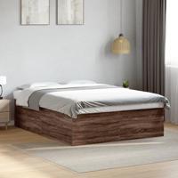 Bedframe bewerkt hout bruin eikenkleur 150x200 cm - thumbnail