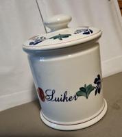 Boerenbont Voorraadpot Suiker 1.5 ltr Aardewerk met bloemdeksel - thumbnail