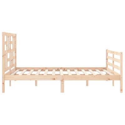 Bedframe met hoofdbord massief hout 160x200 cm