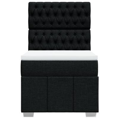 Boxspring met matras stof zwart 80x200 cm