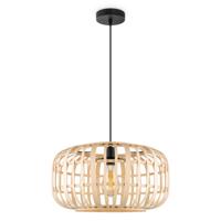 Boheemse Hanglamp - Bamboe Lampenkap - Elliptische - Beige - Ø40 x 126 cm - E27 fitting - Ontworpen voor gebruik in slaapkamers en werkruimtes - Inclusief 1 meter kabel - thumbnail