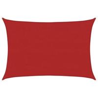 VidaXL Zonnezeil 160 g/m² 4x5 m hdpe rood - thumbnail