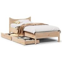 Bedframe met lades massief grenenhout 90x200 cm - thumbnail