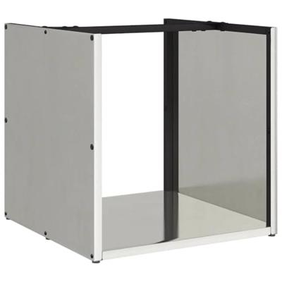 Brandhoutrek 40x40x40 cm roestvrij staal