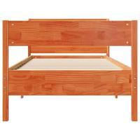 Bedframe zonder matras massief grenenhout wasbruin 75x190 cm - thumbnail