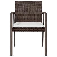 Tuinstoelen 6 st met kussens 56,5x57x83 cm poly rattan bruin - thumbnail
