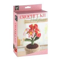 Creative Craft Group Haakpakket bloempot roze bloemen - incl. naald en draad - thumbnail