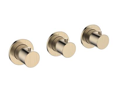 Afbouwdeel Thermostatische Douchekraan BWS Cemal Met 2 Stopkranen Geborsteld Messing PVD