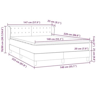 Boxspring met matras fluweel roze 140x220 cm