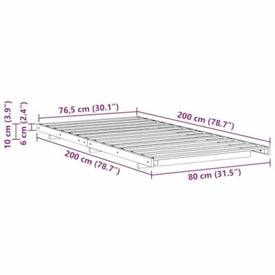 Bedframe Wasbruin 80 x 200 cm Massief grenenhout