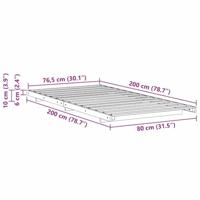 Bedframe Wasbruin 80 x 200 cm Massief grenenhout - thumbnail