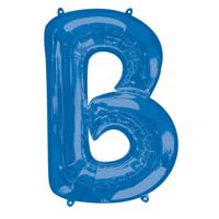 Folieballon Blauwe Letter &apos;B&apos; groot - thumbnail