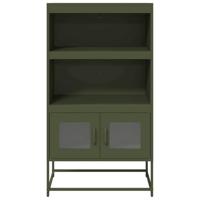 Hoge kast 68x39x123 cm staal olijfgroen - thumbnail