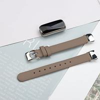 Fitbit Luxe - Leren bandje - Maat: Small - Lichtbruin - thumbnail