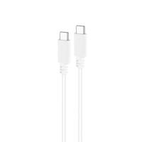 NANOCABLE 10.01.2301-W - USB-C naar USB-C 3A kabel, voor mobiele telefoons, tablets, laptops enz. USB 2.0, laadt tot 3 ampère, mannelijk-mannelijk, wit, 1 meter - thumbnail