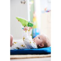 Haba rammelaar Krokodil 18 cm polyester groen 2 delig - thumbnail