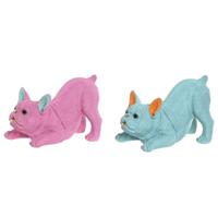 Decoratieve figuren Home ESPRIT Blauw Fuchsia Hond 34,5 X 20 X 22 CM (2 Stuks) - thumbnail