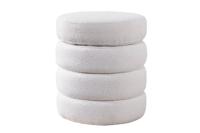 Ronde kruk VOGUE 50cm crèmewit bouclé poef met opbergruimte - 43524 - thumbnail