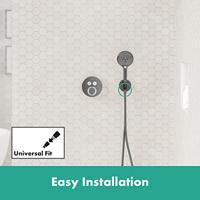 Hansgrohe FixFit S muuraansluitbocht met handdouchehouder, Brushed Black Chrome - thumbnail