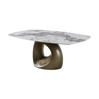 Tower Living Deens Ovale Eettafel 'Castello' Marmer-keramiek / brons, 200 x 120cm - thumbnail