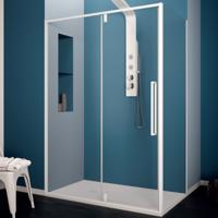 Douchecabine Lacus Murano Klapdeur 130x200 cm 6 mm Met Zijwand Helder Glas Wit - thumbnail