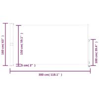 Tuinscherm uittrekbaar 160x300 cm crèmekleurig - thumbnail