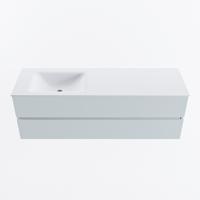 MONDIAZ VICA 150cm badmeubel onderkast Clay 2 lades. Wastafel CLOUD links zonder kraangat, kleur Talc. - thumbnail