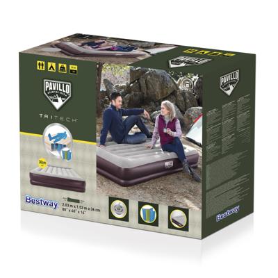 Bestway Dubbel Luchtbed 203x153x36 cm Opblaasbaar en Camping 67699