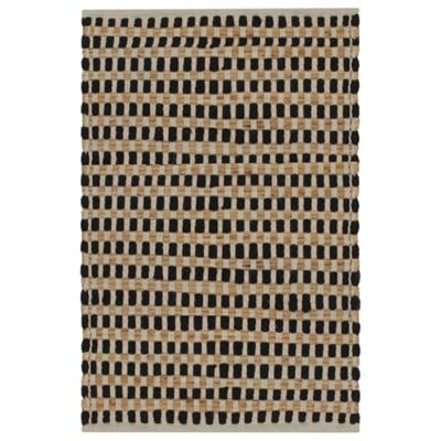 VidaXL Badmattenset handgeweven jute en stof naturel en zwart