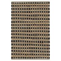 VidaXL Badmattenset handgeweven jute en stof naturel en zwart - thumbnail