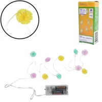 Lichtketting bloemen gekleurd LED op batterij 120 cm | 25 stuks - thumbnail