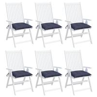 Stoelkussens 6 st 50x50x7 cm oxford stof marineblauw - thumbnail