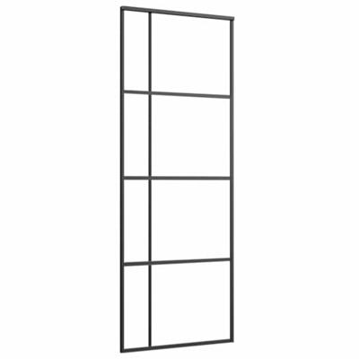 VidaXL Schuifdeur met beslag 76x205 cm esg-glas en aluminium VidaXL Schuifdeur met beslag 76x205 cm esg-glas en aluminium