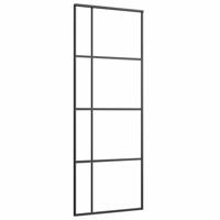 VidaXL Schuifdeur met beslag 76x205 cm esg-glas en aluminium - thumbnail