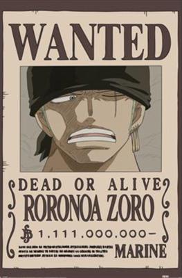 Poster One Piece - Wanted Zoro 61x91,5cm Poster One Piece - Wanted Zoro 61x91,5cm