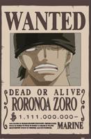 Poster One Piece - Wanted Zoro 61x91,5cm - thumbnail