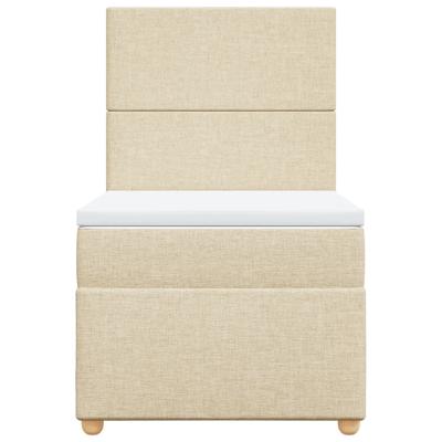 Boxspring met matras stof crèmekleurig 80x200 cm