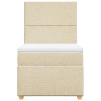 Boxspring met matras stof crèmekleurig 80x200 cm - thumbnail