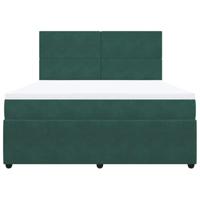 Boxspring met matras fluweel donkergroen 180x200 cm - thumbnail