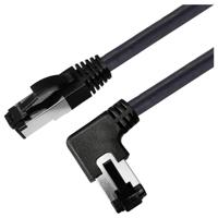 Maxtrack TI52-1,5L RJ45 Netwerkkabel, patchkabel CAT 8.1 S/FTP 1.50 m Zwart 90° haaks naar links, Afgeschermd (enkel) 1 stuk(s) - thumbnail