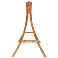 Schommelstoel met kussen massief vurenhout met teakafwerking - thumbnail