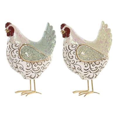 Decoratieve figuren Home ESPRIT Groen Kip (2 Stuks)