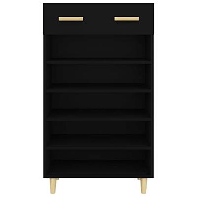 VidaXL Schoenenkast 60x35x105 cm bewerkt hout zwart